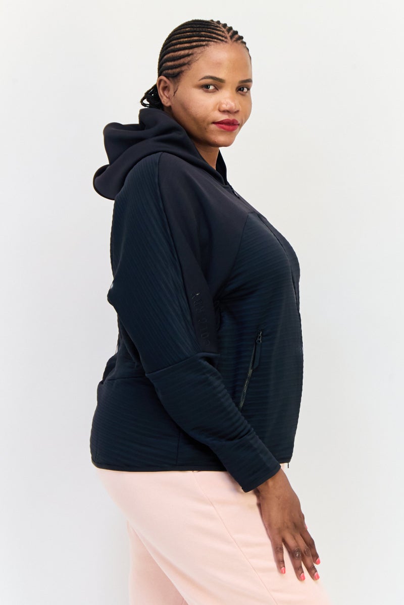 Adidas Women Plus Size Long Sleeve Outdoor Sweatshirt, Black - Image 2